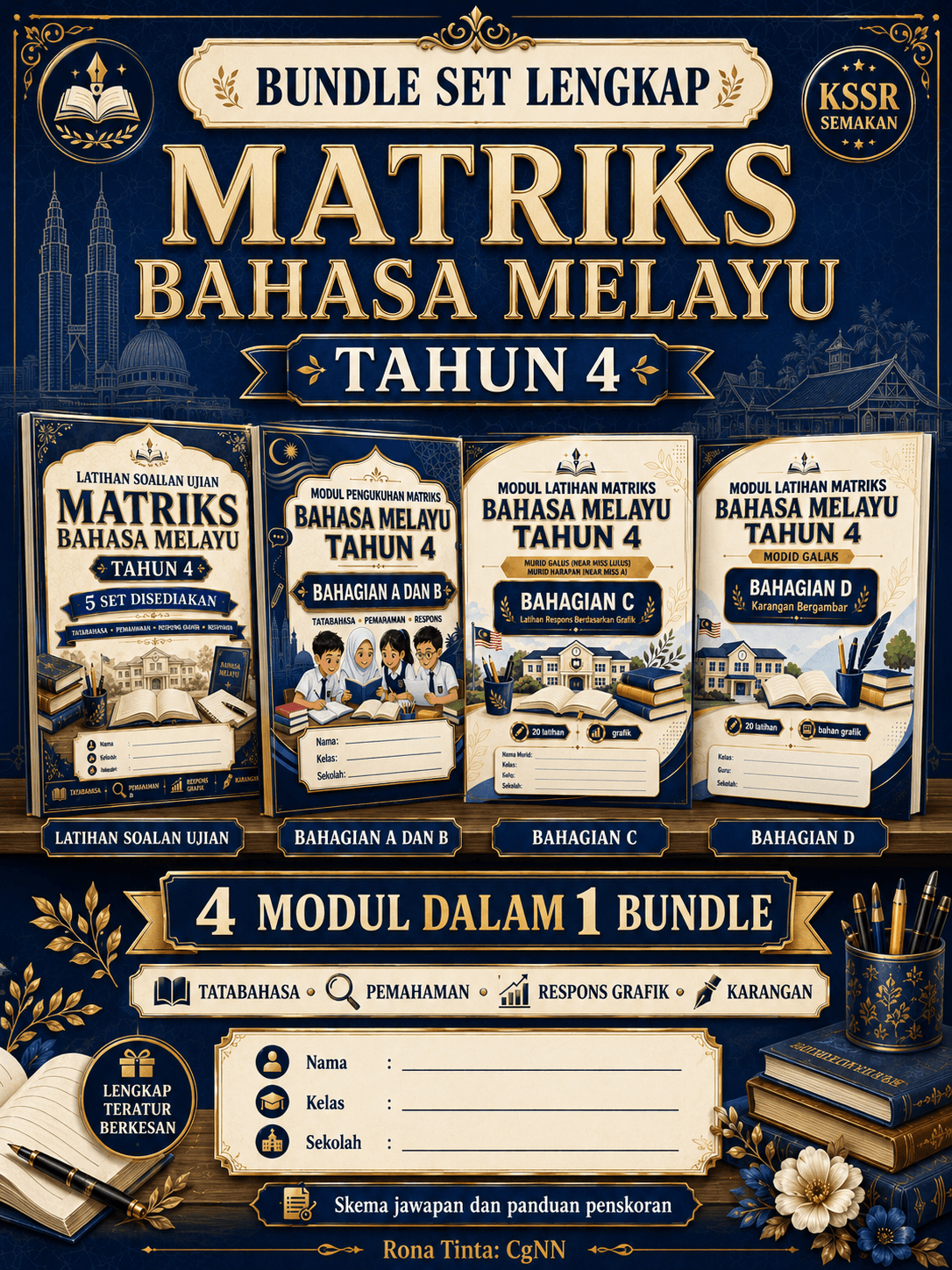 BUNDLE SET LENGKAP MATRIKS BAHASA MELAYU TAHUN 4